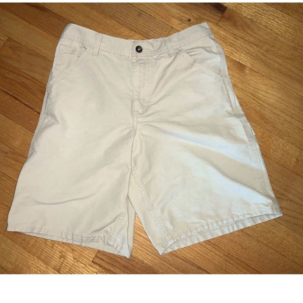 Carpenter Shorts Cargo Utility Workwear Casual Beige Size 12 Boy's Husky‎
